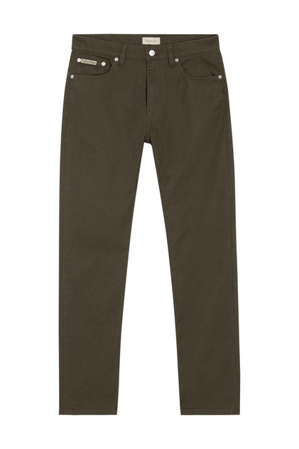 Gerade geschnittene Baumwoll-Twill-Hose