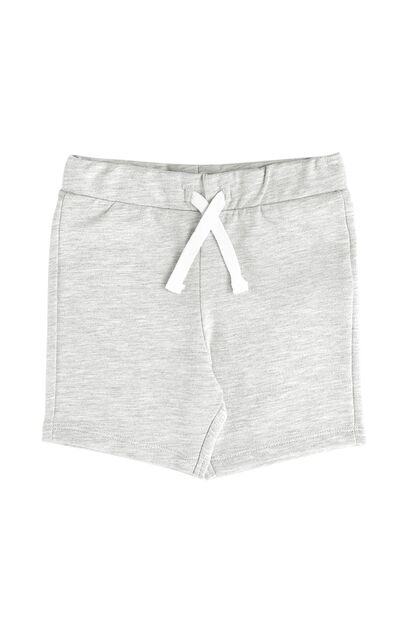 Baby Boy Pocketless Lace-Up Shorts-Grey