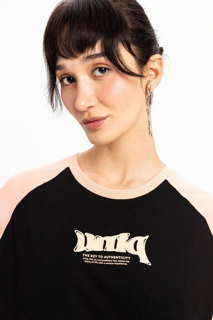 Oversize Full Cotton Printed Women's T-Shirt
