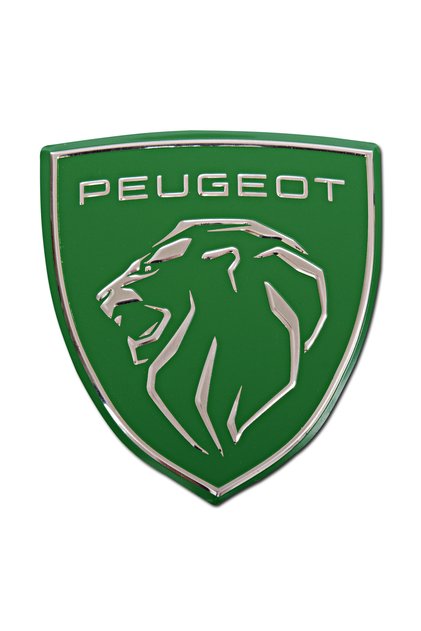 Peugeot Logo New Rigging 3D METALLIZED Sticker Aluminum 2 Pieces Embossed Label 7 cm x 8 cm