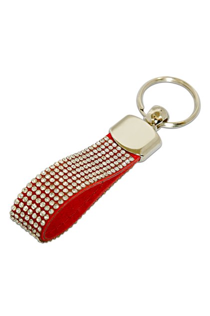 Stone Keychain with Gilded Crystal Stone Coated Key