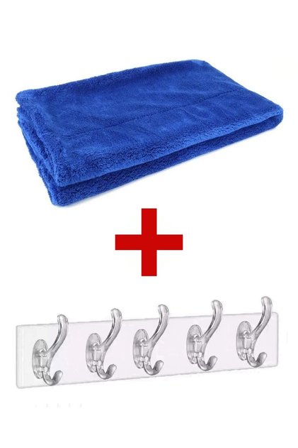 Microfiber Cleaning Cloth 40X60Cm + Transparent Wall Hanger - Pack of 6