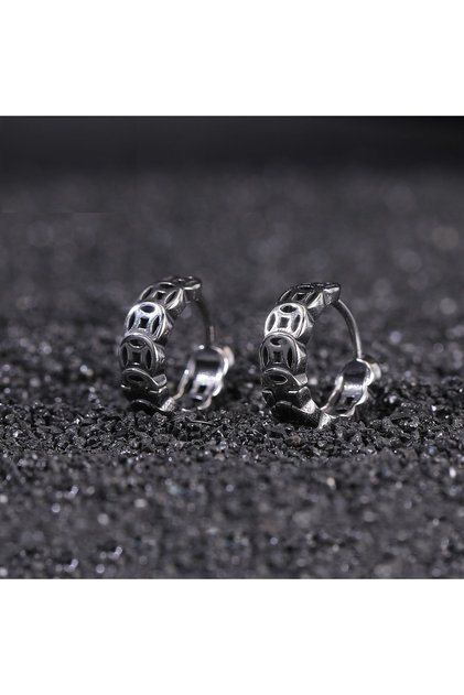 Special Design Perforated Hoop Stainless & Tarnish Resistant Gothic 316L Steel Unisex Earrings