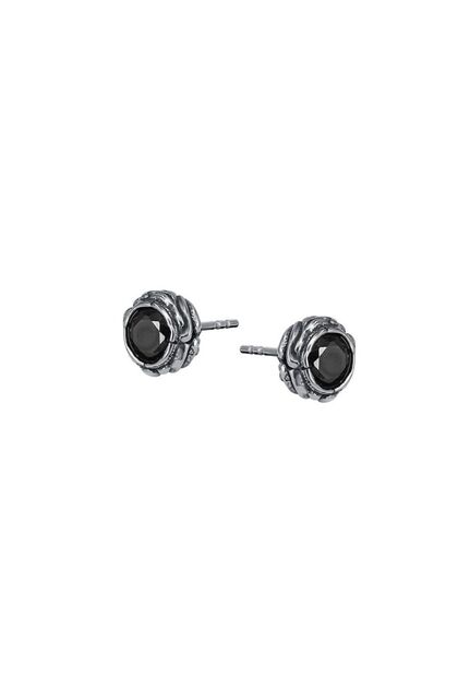 Vintage Boutique Motif Zircon Stone Nail Model Stainless & Non-Tarnish 316L Type Steel Earrings