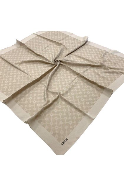 Bej Elegance Monogram Eşarp 1090500-933