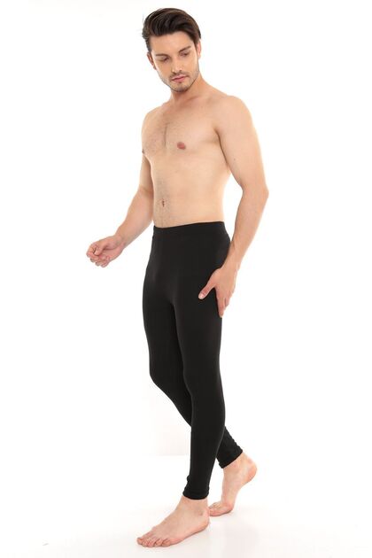 Raised Thermal Underwear | Unisex Cotton Thermal Tights Black