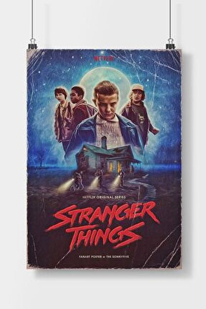 Mudi Store Stranger Things Dizi Poster Çerçevesiz Yüksek Kalite