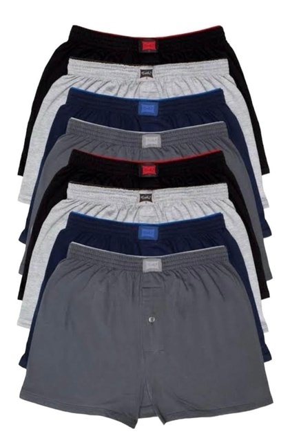Men's Mixed Color Jersey Buttoned 6-Pack Boxers
