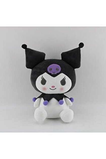 TURKAFONE Kawaii Sanrio Kuromi Karikatür Peluş Oyuncak 25 Cm