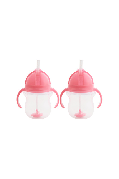 Click-Lock Spout Drinking Cup 6 Months+, 207ml, Pink, Pack of 2