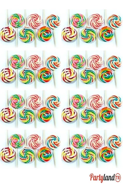 50 adet Öğrencilere Hediye Çubuklu Sosyete Şekeri Lolipop Şeker 30 gr