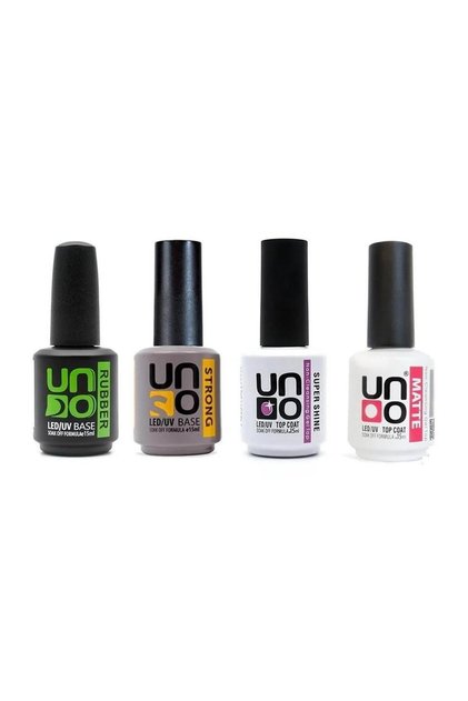 Uno Ruber and Strong Base Coat , Super Shine and Matte Top Coat 15Ml