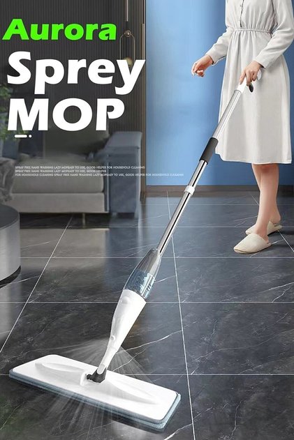 Aurora 360° Derece Dönebilen Su Hazneli Püskürtmeli Sprey Mop (sızdırma Yapmaz)