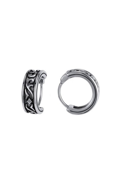 Unisex Tribal Embroidered Gothic Earrings - Stainless and Non Tarnish 316L Steel