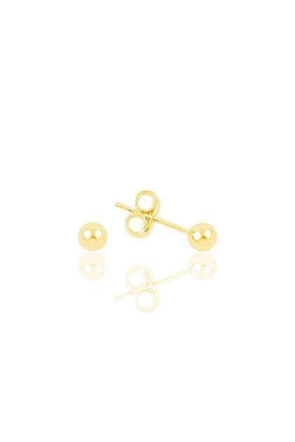 Gümüş 4 Mm Altın Rengi Top Küpe Sgtl9785gold