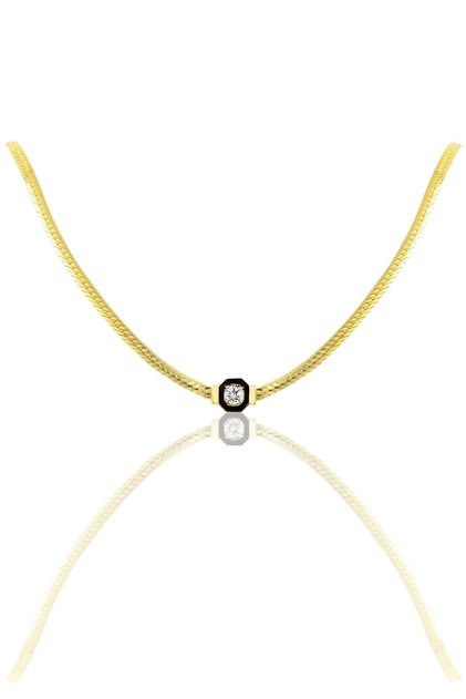 Gümüş Tek Taş Ve Mineli Balık Sırtı Zincirli Serenay Kolye Sgtl10018gold Sgtl10018gold