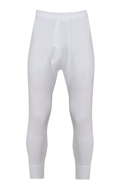 Lenjerie de corp interlock cu manșetă lungă, 100% bumbac, albă