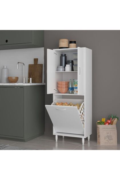 Gamzem MUTFAK 55x138 cm Mutfak Erzak Kiler Depolama Düzenleyici Dolabı