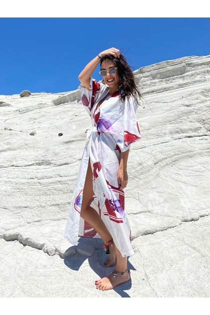 100%pamuklu Super Yumuşak Uzun Kimono.