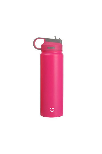 Klasik Tasarım Pipetli Sızdırmaz Kapaklı Çelik Su Kabı (900ML) - Pembe