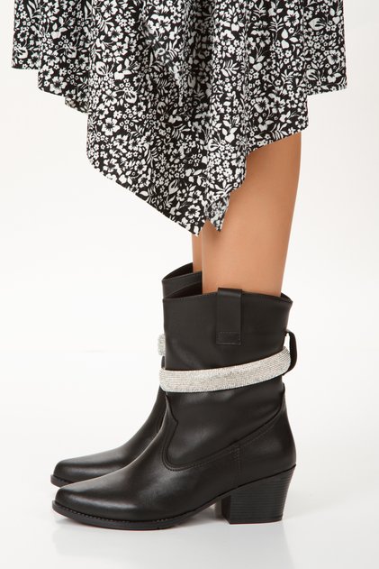 Western Women's Stoned Short Cowboy Boots (Stone Removable)