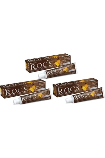 coffee and tobacco toothpaste Colgate Optic White For Coffee, Tea & Users free with Colgate Optic White For Coffee toothpaste R.O.C.S. Coffee and Tobacco Toothpaste