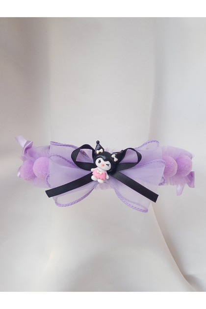 Trend Kuromi Children's Crown Purple Pompom Bow Tulle Children's Crown