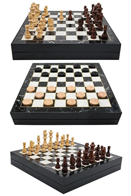Cooper Chess Kutulu Ahşap Satranç ve Dama Takımı | Kişiye Özel