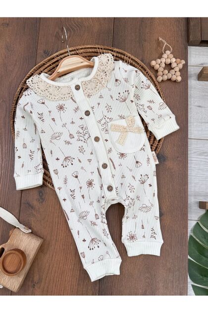 Camisole Collar Lace Front Button Baby Girl Romper