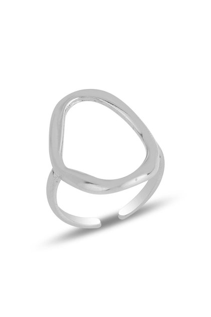 Gümüş Rodyumlu Ayarlamalı Oval Yüzük Sgtl11820rodaj