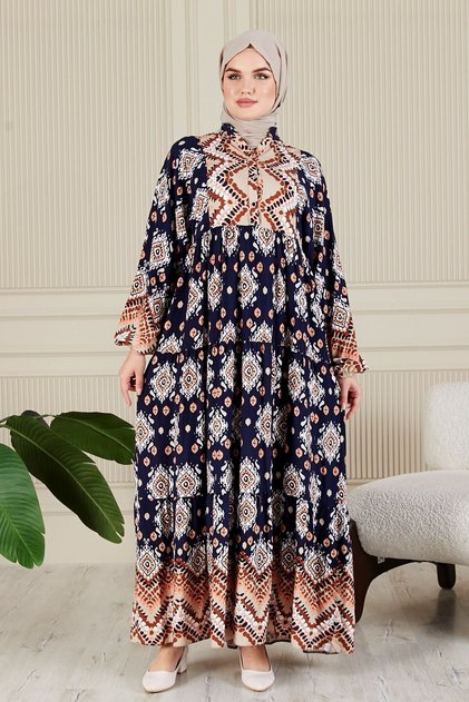 Alaçatı Dress Hijab Dress Summer Dress Shawl Pattern Dress Water Pattern Dress