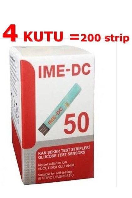 Şeker Ölçüm Strip Çubuğu (4 Kutu - 200 Adet)