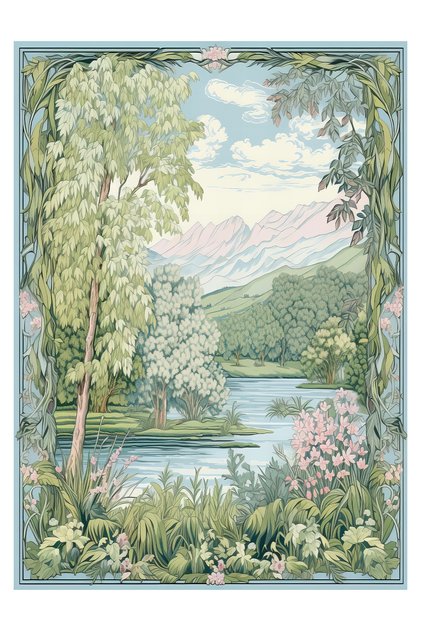 Paris Collection Modern Decorative Carpet with Nature Pattern in Blue Green Tones Paris10