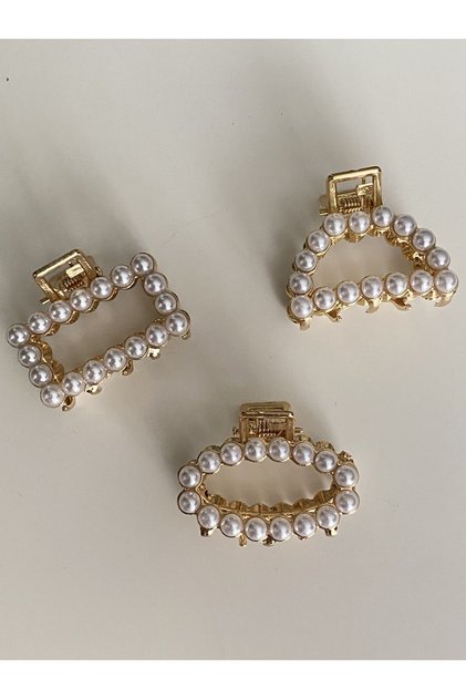 Pearl Detailed 3-Piece Latch Buckle