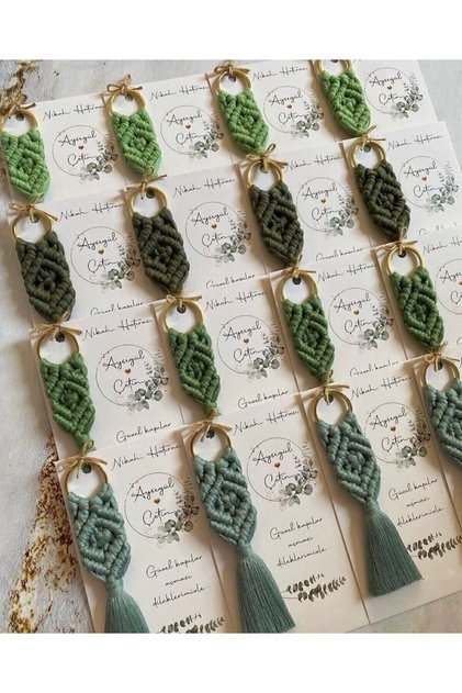 20pcs Macrame Keychain, Gift Macrame Keychain for Wedding Promise Engagement Birthday