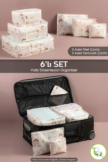 Meleni Baby 6'lı Bavul Valiz İçi Organizer Set - Anne Bebek