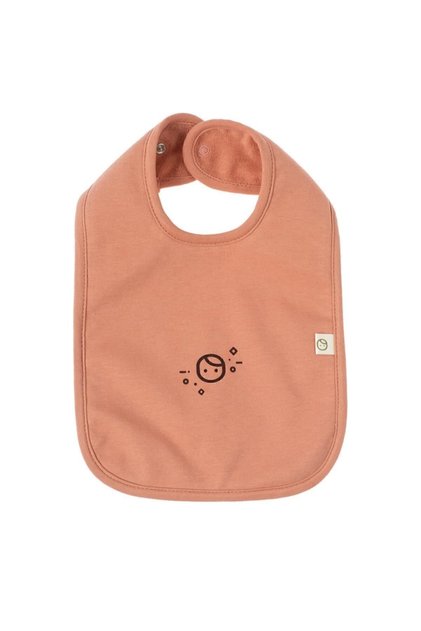 Organic Cotton Liquid Proof Baby Bib Pink Planet Gusto