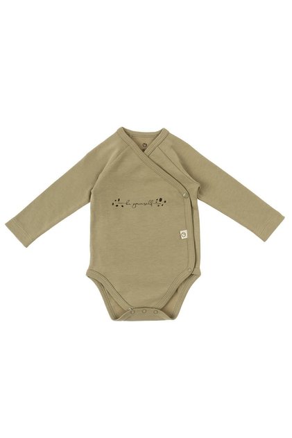 Long Sleeve Double Breasted Bodysuit Newborn Khaki Organic Cotton