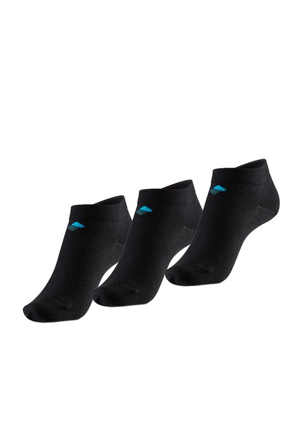 Odor-Free Booties Women's Black Silver Socks Pack of 3