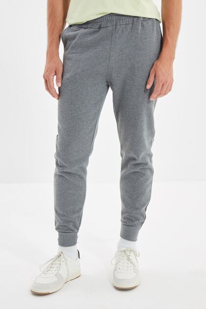 Anthracite Regular/Normal Cut Fleece/Warm-Keeping Sweatpants Tmnaw21Ea0264