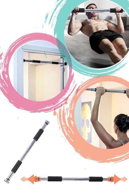 Ultra Dayanıklı Kapı Arası 60-100cm Ayarlanabilir Barfiks Barı Çift Süngerli Çelik Barfix Demiri