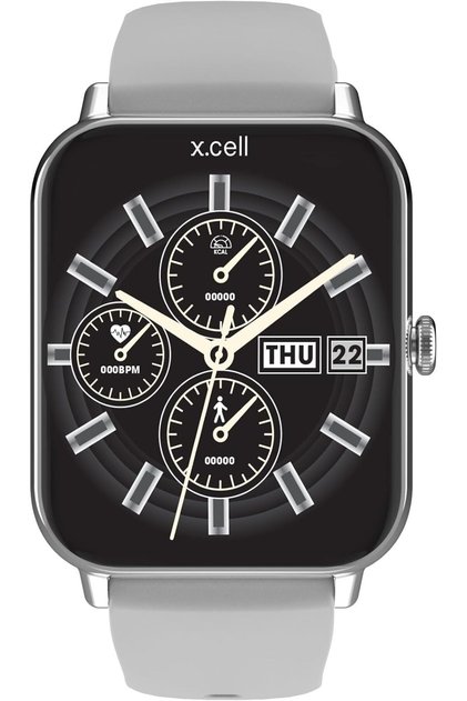 G8 Talk Smart Watch, O2 Monitoring, Calls, IP67 Water Resistant, 1-Week Battery, iOS/Android, Gray