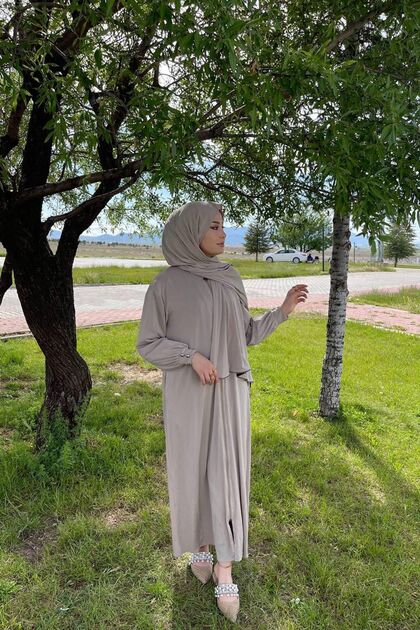 SAYRA Shawl Kadın Bej şallı ferace - Fiyatı, Yorumları
