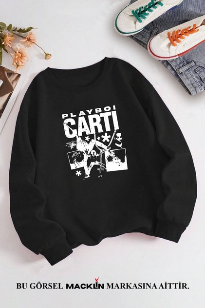 Unisex Women's and Men's Playboi Carti Custom Design Printed Crew Neck Sweatshirt