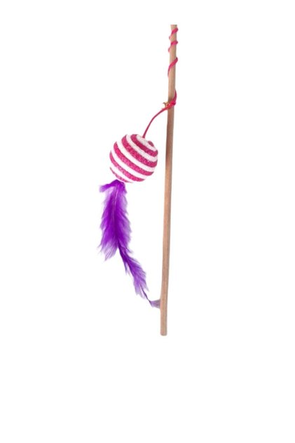 Cat Fishing Rod Toy Rope Wrap Furry Bell Cat Fishing Rod