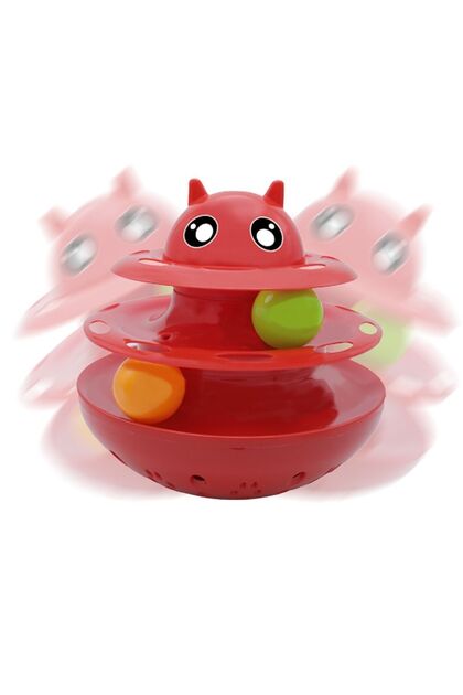 Shaking Circular Turntable Cat and Dog Toy with Food Container