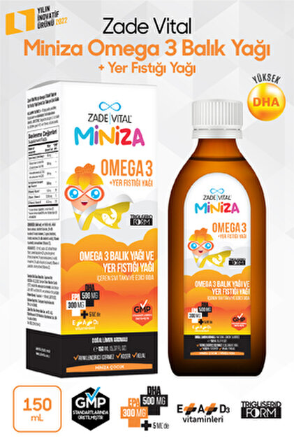 Zade Vital Miniza Omega 3-Çörek Otu Yağı İçerikli Sıvı Takviye