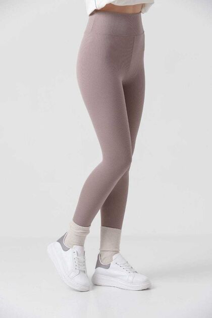 Winter Fleece Ribbed Women's High Waist Seamless Tights