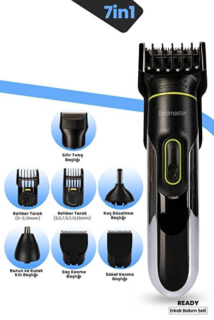 GoldMaster Ready 7 In 1 Islak Kuru Ipx5 Su Geçirmez 20 Kademeli