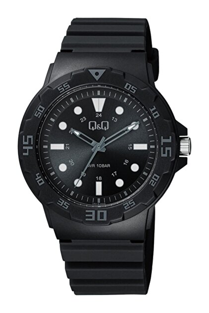 M&Qさま Q&Q Unisex Siyah Kol Saati 10atm Su Geçirmez Japan Quartz